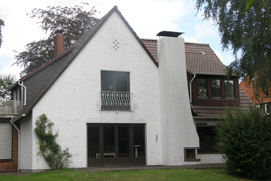 Gartenansicht von der Straße: 'Hinter dem Bach'.